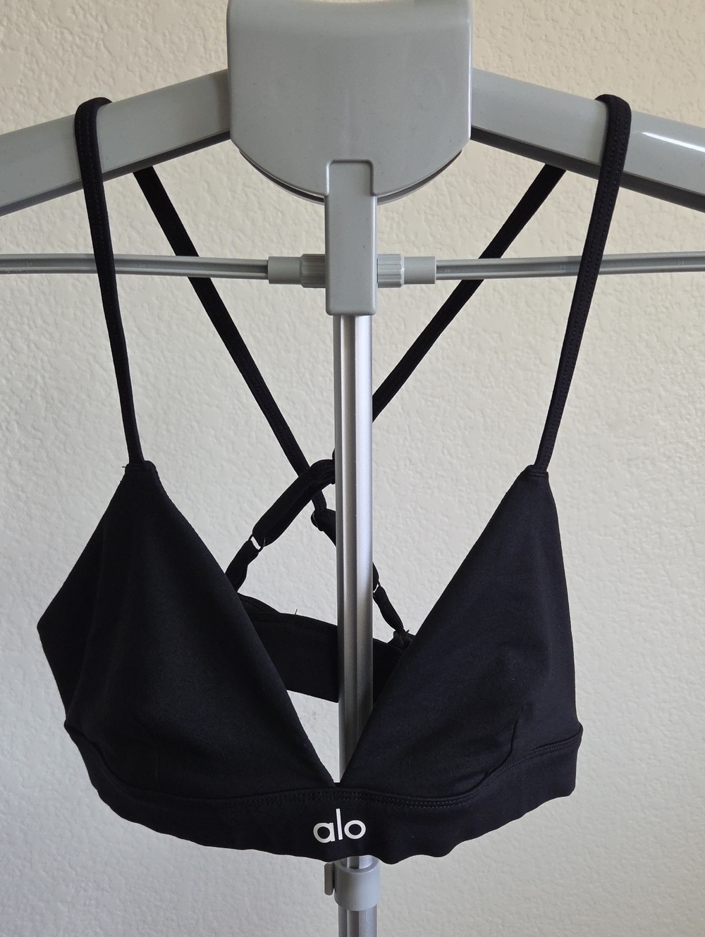 ALO Yoga Black Strappy Triangle Bralette